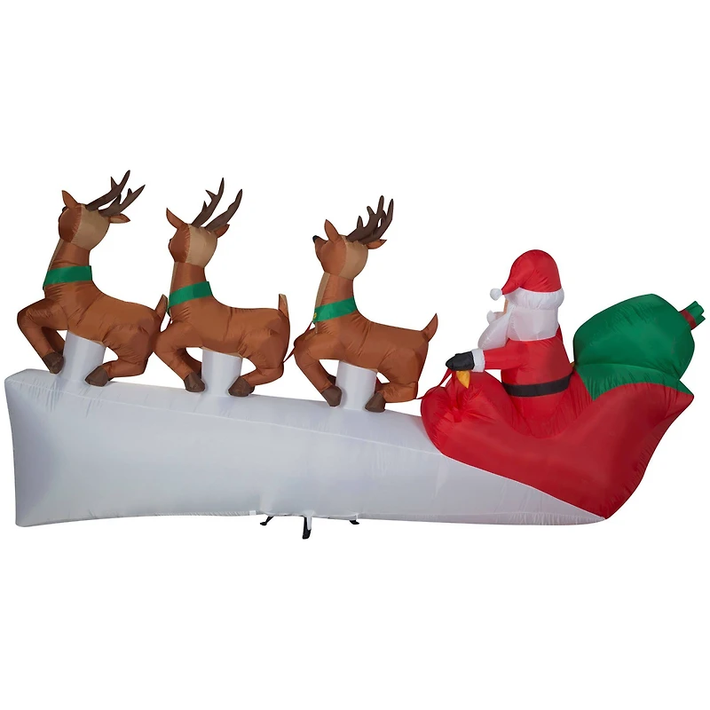 11ft. Airblown® Inflatable Santa's Sleigh with Flying Reindeer