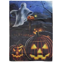 Pumpkins & Ghost Spooky Halloween Outdoor Garden Flag, 28" x 40"