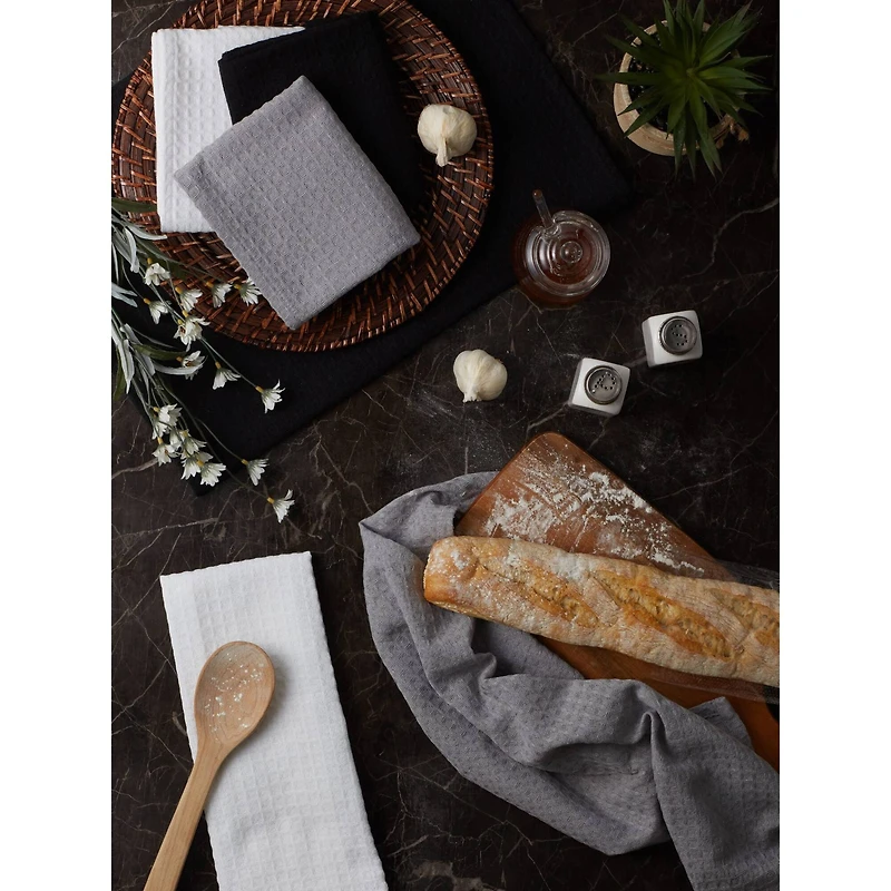 DII® Mixed Neutrals Recycled Cotton Waffle Dishtowels, 6ct.