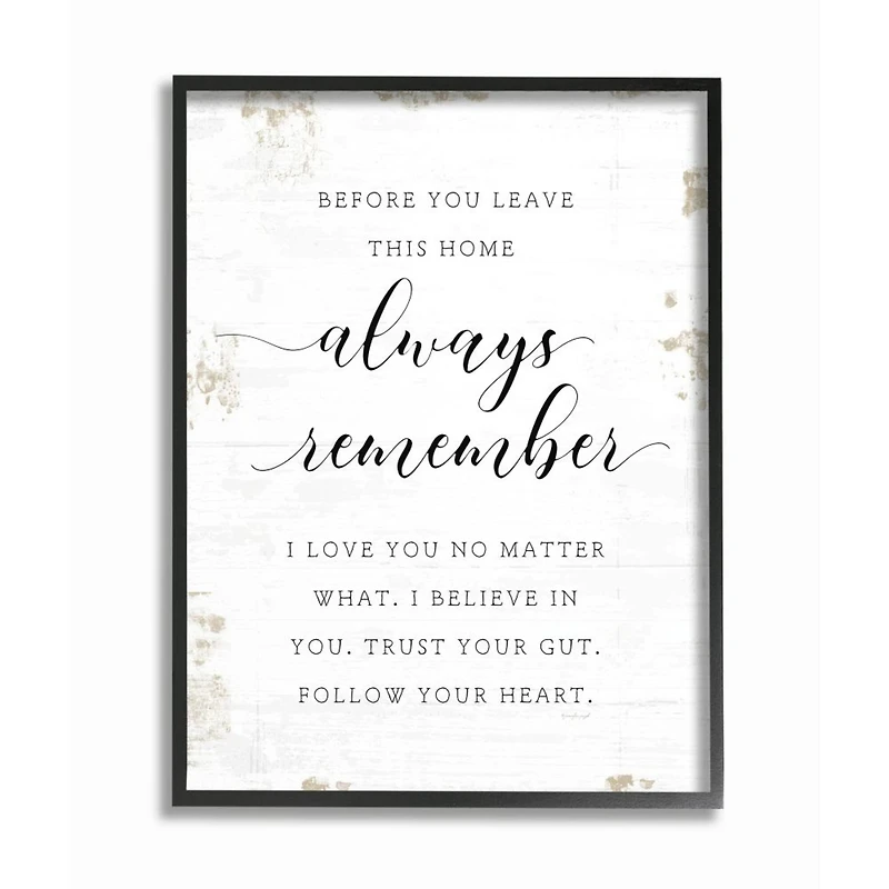 Stupell Industries Always Follow Your Heart Phrase Country Home Charm Framed Wall Art