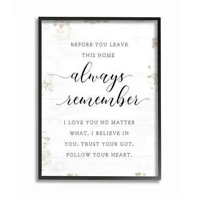 Stupell Industries Always Follow Your Heart Phrase Country Home Charm Framed Wall Art