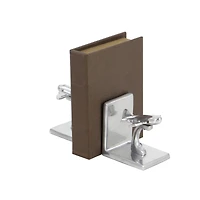 5" Silver Aluminum Contemporary Plane Bookends