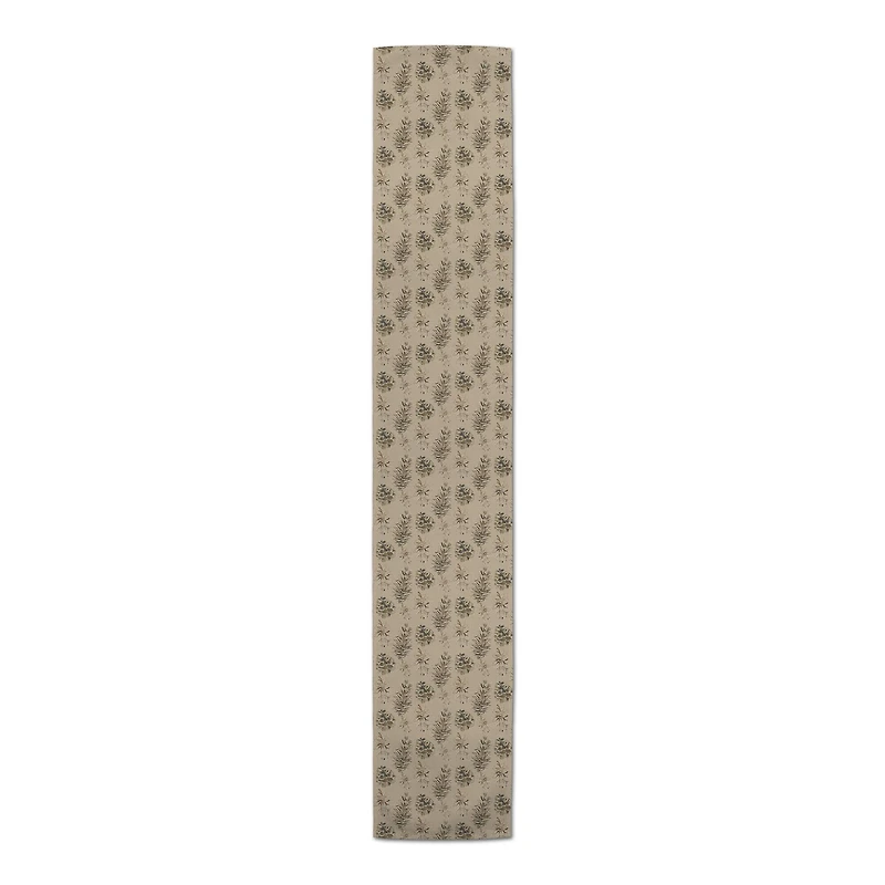 90" Brown Pinecones Cotton Twill Runner