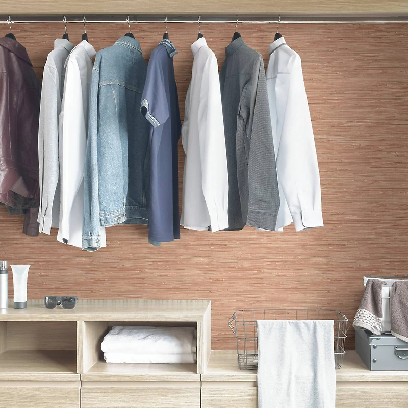 NuWallpaper Spice Tibetan Grasscloth Peel & Stick Wallpaper