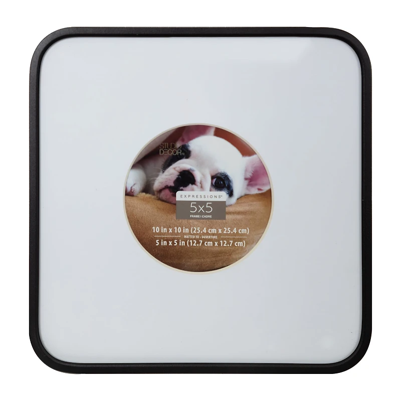 Expressions™ 5" x 5" Black Rounded Frame with Circle Mat by Studio Décor®