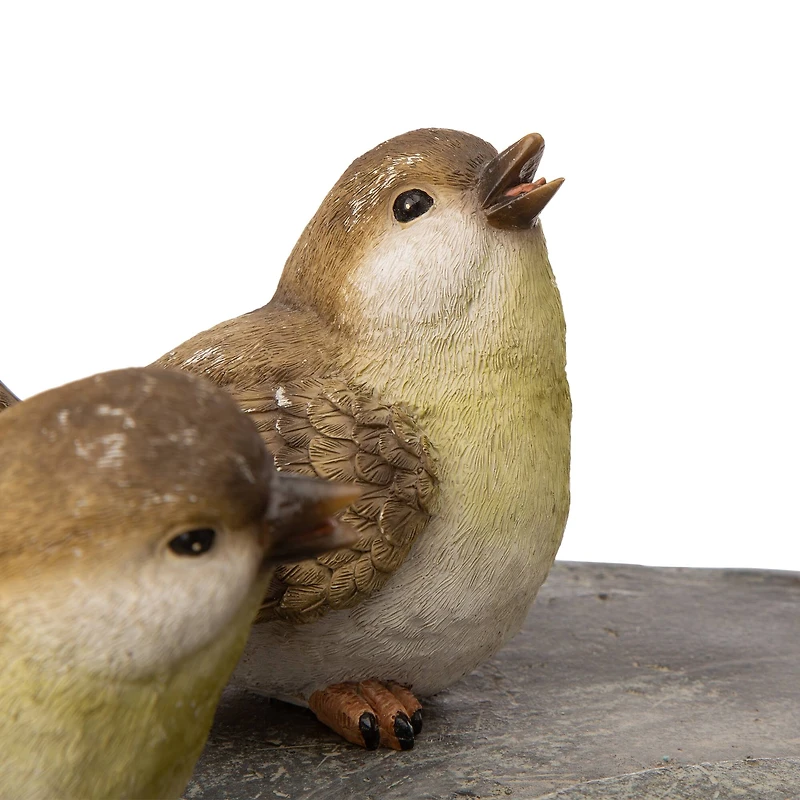 Glitzhome® 25" Polyresin Spring Birds Outdoor Fountain with LED Light