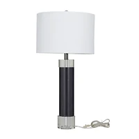 Marble Slender Stand Table Lamp with Drum Shade 15" x 15" x 29