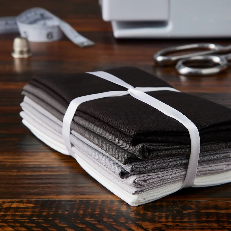 Black, Gray & White Solid Fabric Bundle by Loops & Threads®