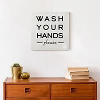 Wash Your Hands Please 12" x 12" Canvas Wall Art
