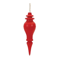 6" Red Wood Finial Drop Ornament Set