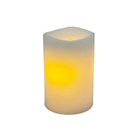 White Glowing Flame LED Wax Pillar Candle by Ashland