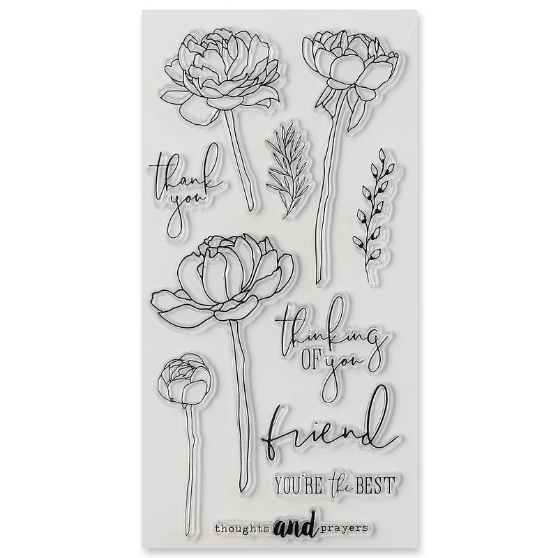 Peony Sentiment Clear Stamp Set by Recollections™