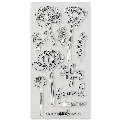Peony Sentiment Clear Stamp Set by Recollections™