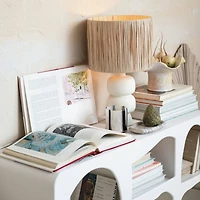 Hello Honey® 20" White & Natural Coastal Charm Stoneware Table Lamp, 2ct.