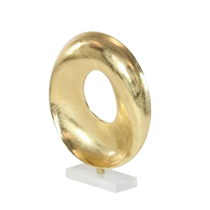 17" Gold Aluminum Glam Abstract Sculpture