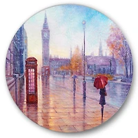 Designart - Big Ben and Woman With Red Umbrella In London