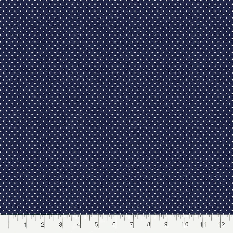 Fabric Editions Navy Pin Dot Cotton Fabric