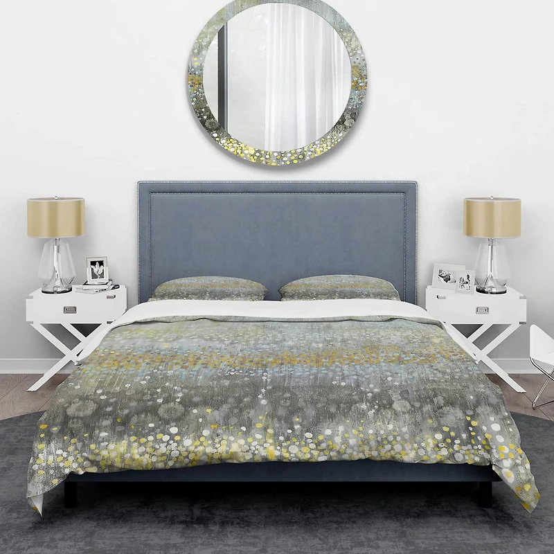 Designart 'Glam Rain Abstract III' Glam Bedding Set