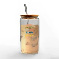 16oz. Kind People are My Kinda People Glass Can Cup
