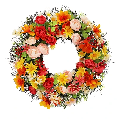 22" Pink, Red, & Yellow Ranunculus Wreath by Ashland®