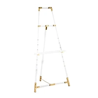 56.5" Clear Acrylic Plastic Adjustable 7-Tier Display Easel with Gold Accents & Chain Support