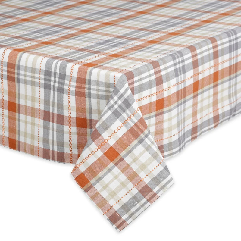DII® 120" Autumn Afternoon Plaid Tablecloth