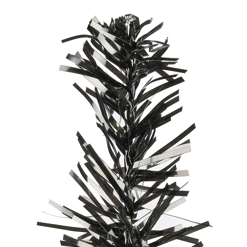 24" Unlit Black Tinsel Artificial Christmas Tree