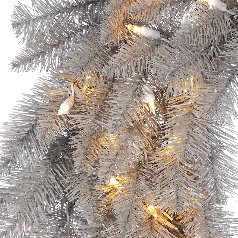 36" Warm White Dura-Lit® LED Platinum Fir Wreath