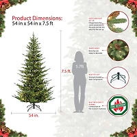 7.5ft. Pre-Lit Natural Fir Artificial Christmas Tree, Clear Lights