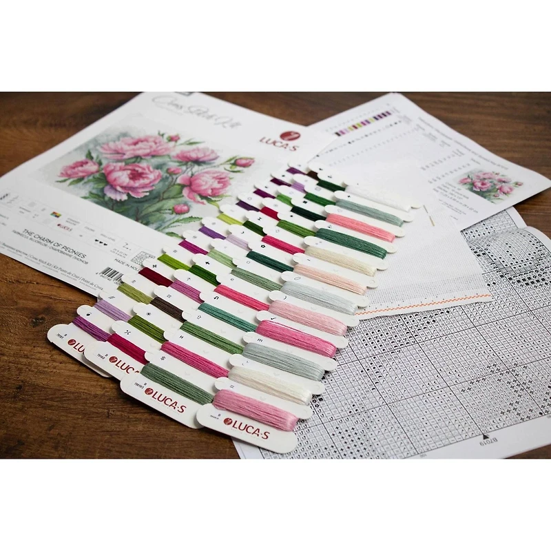Luca-S The Charm of Peonies Counted Cross Stitch Kit