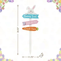Glitzhome® 36" Wooden Easter Bunny Yard Stake