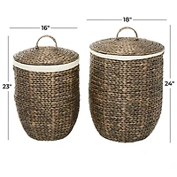 CosmoLiving by Cosmopolitan Round Woven Seagrass Handmade Storage Basket Set