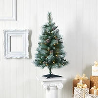 3ft. Pre-Lit British Columbia Mountain Pine Artificial Christmas Tree, Clear LED Lights