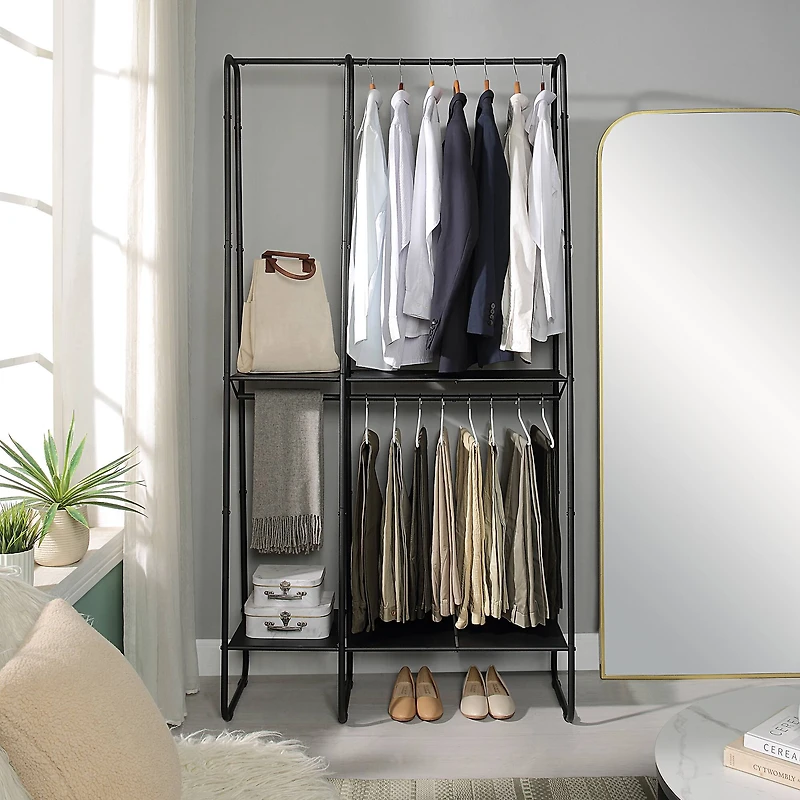SunnyPoint Freestanding Clothes & Accessories Closet Rack