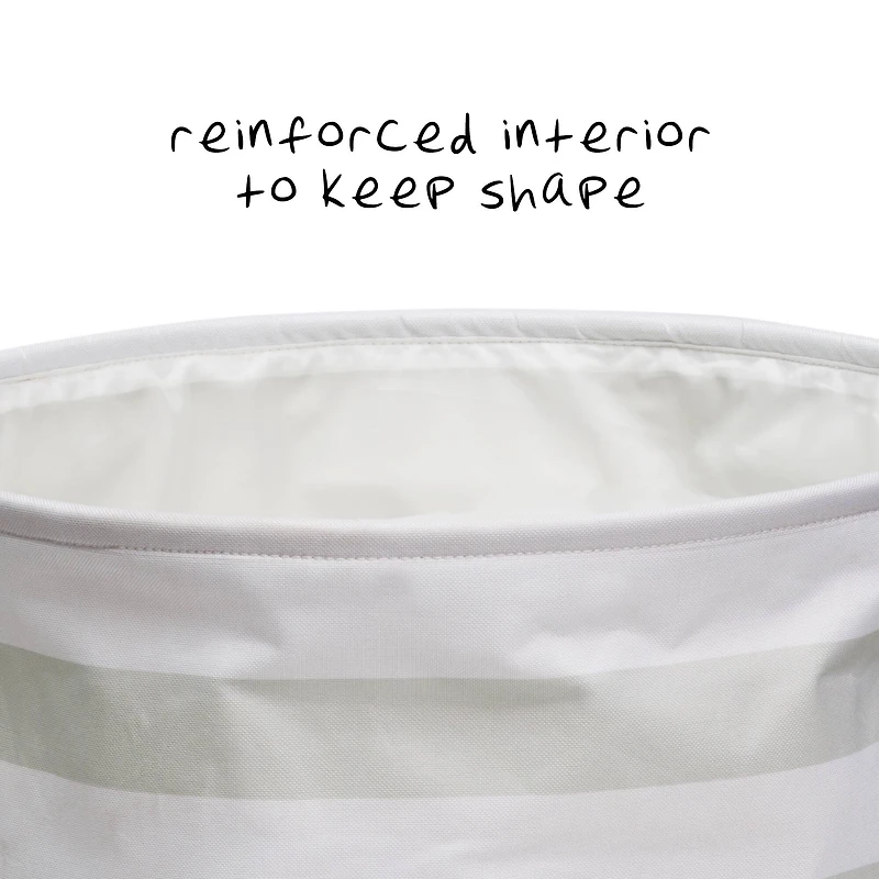 Honey Can Do 20" Gray Stripe Kids Hamper