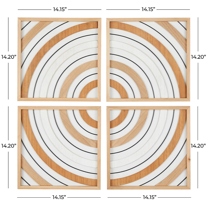 The Novogratz Brown Wood Geometric Wall Décor Set