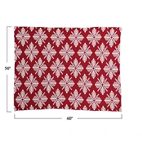 Hello Honey® Red & White Snowflake Two-Sided Cotton Knit Slub Throw