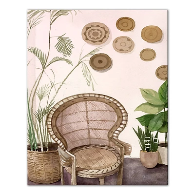 Peacock Chair 16" x 20" Canvas Wall Art