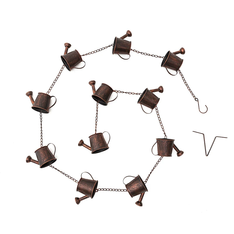 Glitzhome® 8.5ft. Copper Watering Pot Rain Chain