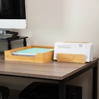 Mind Reader 3-Tier Mail Sorter, Desktop Organizer, Mail Organizer, Modern, Office, Bamboo, Brown