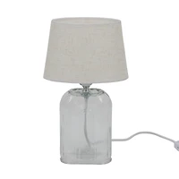 14" Ribbed Arches Glass Tabletop Lamp with Fabric Shade by Ashland