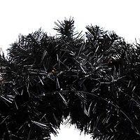 24'' Pre-Lit Black Noble Spruce Artificial Halloween Wreath