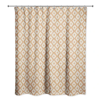 Terracotta Brush Diamonds 71" x 74" Shower Curtain