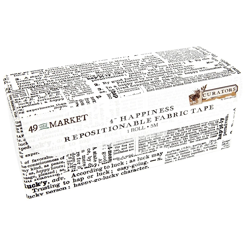 49 And Market Curators Essential 4'' Happiness Fabric Tape Roll, 16ft.