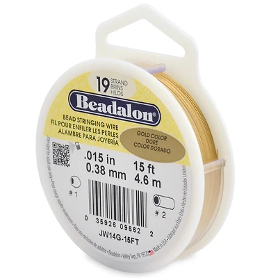 Beadalon® 0.38mm Gold 19 Strand Bead Stringing Wire, 15ft.