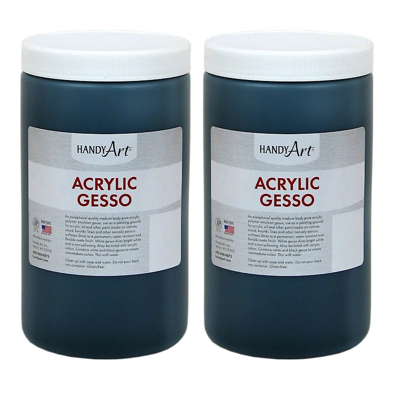 Handy Art® 32oz. Black Acrylic Gesso, 2ct.