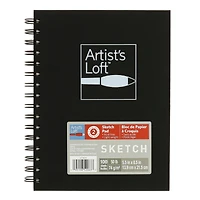 Black Hard Cover Sketchbook by Artist's Loft™, 5.5" x 8.5"