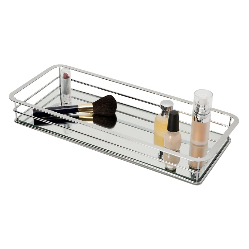 Home Details Vanity Tray with Chrome Finish