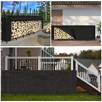 NEX™ Outdoor Firewood Rack with Black Cover Combo Set