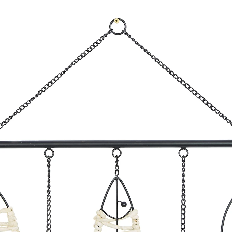 Black Metal Coastal Wall Decor, 31" x 21" x 1"